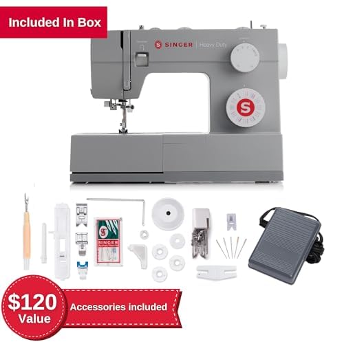 SINGER® Heavy Duty 4452 (Grey) High Speed Sewing Machine + Accessories | 32 Built-In Stitches Deliver 110 Stitch Applications | 50% More Power for Thick Fabrics, 1100 Stitches/Min, 1-Step Buttonhole by SINGER - Image 2