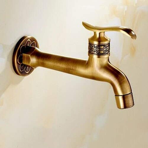 Copper Antique Brass Mop Faucet & Washing Machine Faucet Single Cold (Color : Antique A)