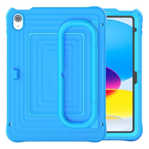 Étui iPad Air 11 M3 antichoc coque silicone rigide bleu avec support et sangle
