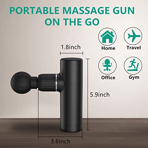 Quinear Mini Massage Gun, Portable Lightweight Deep Tissue Percussion Muscle Massager Gun With 4 Speed Modes For Pain Relief, Quiet Electric Back Massager Of 0.97Lbs For Home Workout Travel #TOP2