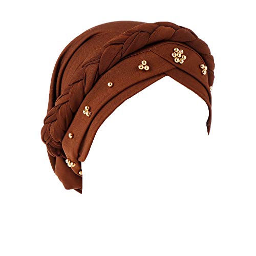ZuoChen Bonnet turban pour femme - Marron - Taille Unique Cover