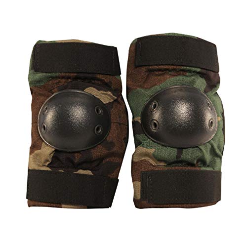 GI US Army Elbow Pads, Military Outdoor Gear, 1000 Nylon, Made in USA, Woodland Camo, Small