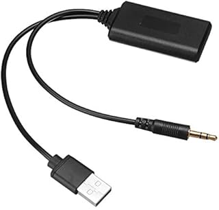 Car Bluetooth AUX Module Adapter Receiver Universal Wireless Radio Stereo AUX-IN Cable Adapter USB 3.5MM Jack Plug compatible with Audi BMW Mercedes Benz Renault Land Rover