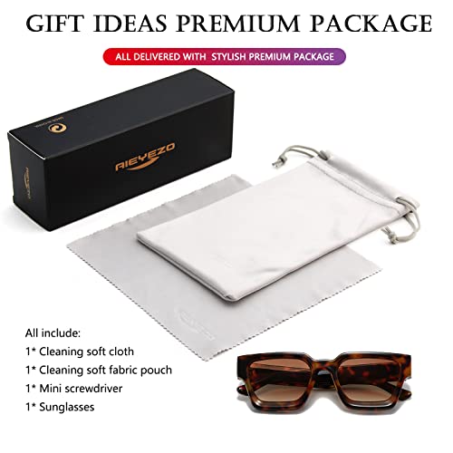 Image of AIEYEZO Square Sunglasses for Women Men Square Thick Frame Sun Glasses Simple Designer Style Shades