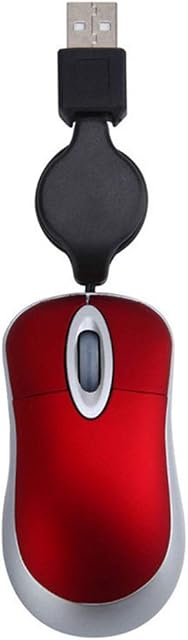 Lovely Mini Wired Mouse Retractable USB Cable Ergonomic Office Computer PC Laptop Gaming Mice