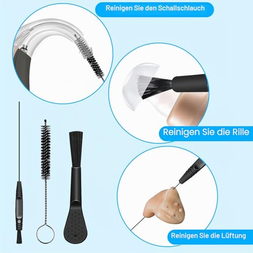 Hörgeräte-Reinigungsset, Hörgeräte-Reinigungswerkzeuge, Hörgerätebürsten zur Reinigung, Hörgeräte-Ohrstöpsel-Verstärker, Kopfhörer, Ohrstöpsel, Airpod-Reinigungsset, Hörgeräte-Zubehör mit Etui