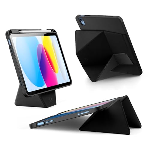 Image of ProElite Versatile Tablet Stand case for Apple iPad A16 10th /11th Gen Case, Smart flip Case with Stable Stands with Pencil Holder for iPad A16 10th /11th Gen, Black