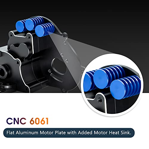 GLOBACT for 1/10 Slash 2wd Transmission Stampede Rustler 2wd Aluminum Transmission Case Gearbox Parts with Aluminum Motor Plate and Arm Mounts Upgrade Replace 3691 - Thumbnail 4