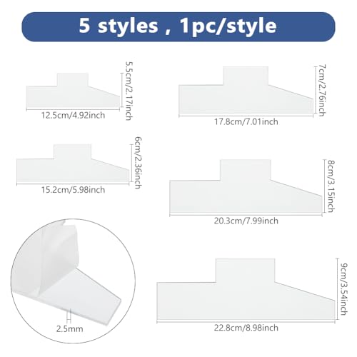 DICOSMETIC 5 Stück 5 Größen Schnelle Und Einfache Beutelschablonen Acryl Nähtemplates Geldbörsen Tasche Herstellungsschablonen Klare Münzaufbewahrungstaschen Schablonen Für DIY Handarbeit Liebhaber