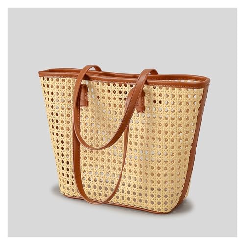 Fashion Bag Rattan Woven Women Shoulder Bags Casual Summer Beach Handbags Large Capacity Tote Purse2
