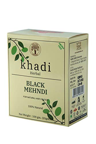 Khadi Shuddha Black Mehndi For Natural Hair Colour, 100g - Black (Pack of 1)