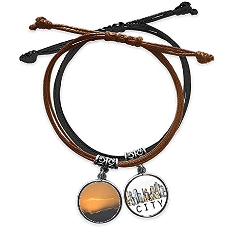 Bracelet cuir Sidi orange ciel et noir de nuages haute résistance