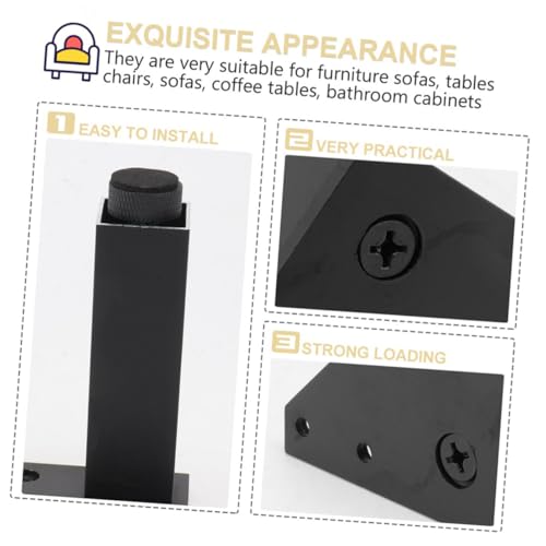 Soportes de aluminio negro mate con base regulable para patas de sofás modernos 6