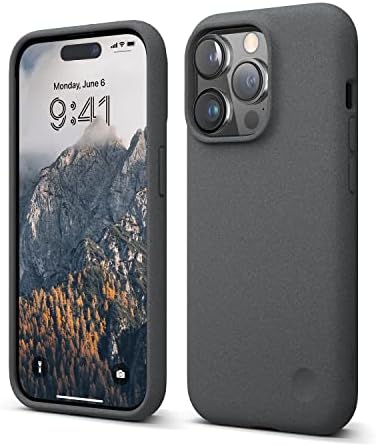elago Compatible with iPhone 14 Pro Case, Pebble Case, Full Body Protective Cover, Shockproof, Special Pebble Coated, Slim, Anti-Scratch, 6.1 inch (Dark Grey)