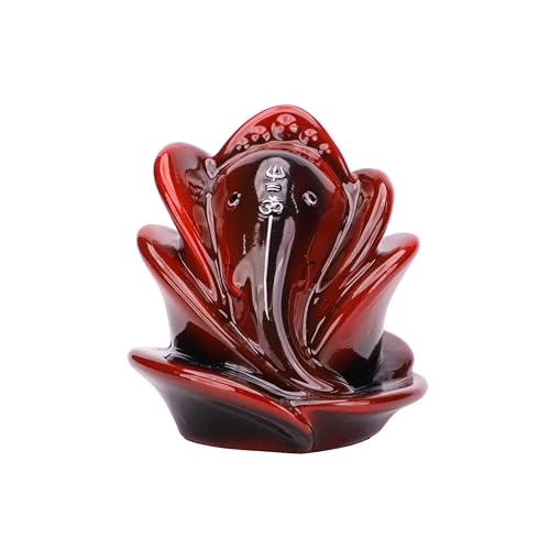 Image of Artarium 3 Inch Rose Shape Ganesh Idol for Car Dashboard | Red Shri Ganesh Ji Murti for Puja and Home Decor | Ganesh Ji Statue for Office Desk, Housewarming & Gift Items, Spiritual Sculpture