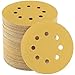 LotFancy 5-Inch 8-Hole 120 Grit Dustless Hook-and-Loop Sanding Disc Sander Paper, Pack of 100
