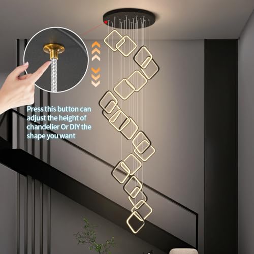 Lustre noir à LED 18 têtes moderne à intensité variable avec télécommande - 6