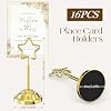 Urban Deco 16 Pieces Table Card Holder Place Card Holders 4 inches Steel Card Holders for Photos, Food Signs, Memo Notes, Weddings, Restaurants, Birthdays (Gold Pentagram) - 4