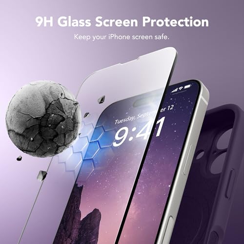 Image of Magnetic for iPhone 16 Plus Case, Compatible with MagSafe, [Full Camera Protection][Screen Protector] Silicone Shockproof Protective Phone Case for iPhone 16 Plus 6.7 inch, Deep Purple