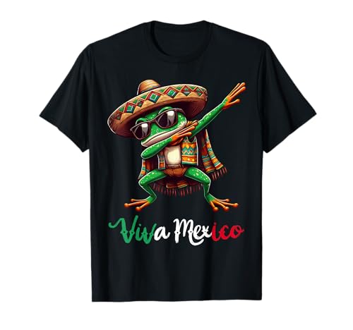 Viva Mexico Dabbing Frosch Sombrero Mexikanische Party T-Shirt