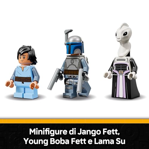 Star Wars 75433 Astronave di Jango Fett - Giocattolo da Esposizione con Ali che Ruotano e 3 Minifigure, tra cui Boba Fett - Regalo per Bambini da 9 Anni in su Fan dell'Attacco dei Cloni - Lego - Immagine 5