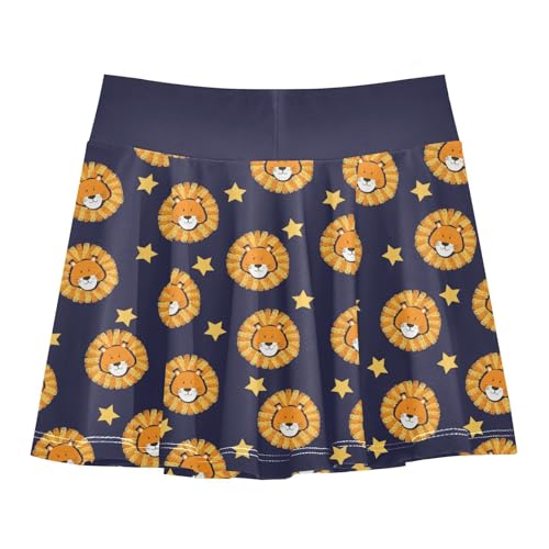 Girls Skorts High Waist Athletic Skirts with Shorts Lion Star Stretchy Teens Performance Tennis3