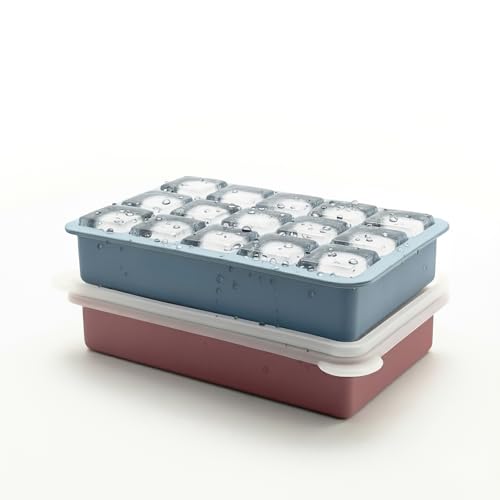 Set de 2 cubeteras de silicona para hielo con tapa miniatura 2