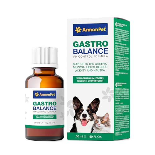 AnnonPet® Gastro Balance Perros y Gatos – Alimento complementario para Apoyo gástrico y digestivo – con pectina, Goma guar, Jengibre y condroitina – Frasco de 50 ml