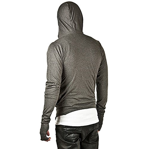 ZUEVI Men's Hoodies Cool Side Zipper Assassin Robe Jacket Cosplay Hooded Sweatshirts3