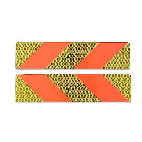 Lot de 2 panneaux réfléchissants pour arrière de véhicule - 565 x 132 mm - ECE - 70.01 - Aluminium - Pour camions et plus