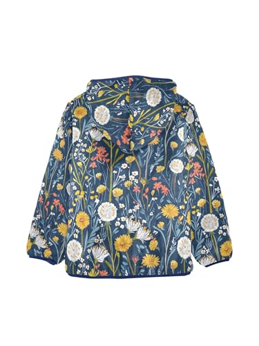 Countryside Wildflowers Girls Fleece Jacket Girls Fall Jacket Boys Coats Zip Up Hoodie Children Outerwear 2-10T2