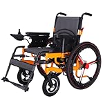 PORIYA 2026 Electric Wheelchair, 20KM Range, 600W Motors, 6KM/H Speed, Lightweight 24V Lithium Battery, Foldable with Anti-Tip Wheels and Rear Storage (Yellow)