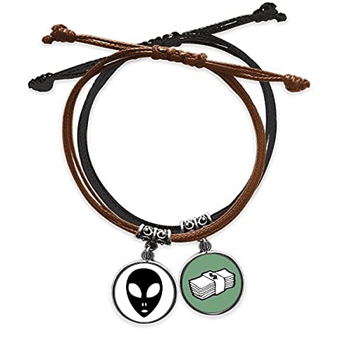 Pulsera universo alienígena de cuero ajustable que no daña la piel ni se rompe