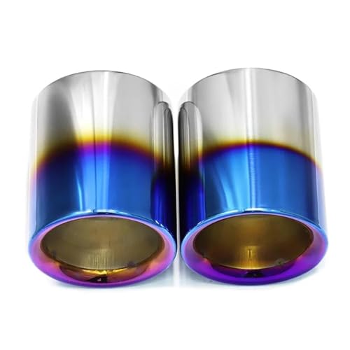 車排気管 に適合する マツダ エンクレーブ CX5 CX30 CX4 2022-2024用 ステンレススチール製カバー テールパイプ マフラートリム 2個/ロット ステンレス 排気管(青)