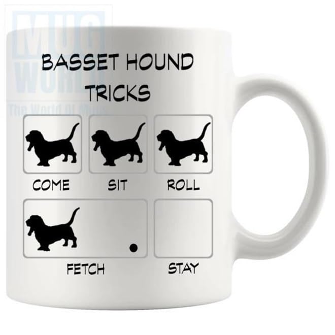 Basset Hound Tricks Mug Designs For Dog Lovers Dog Owners Fur Mom Fur Dad