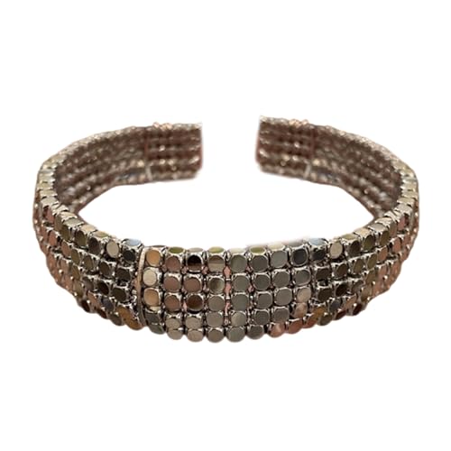 Brazalete de puño abierto moderno con diseño de banda ancha de moda