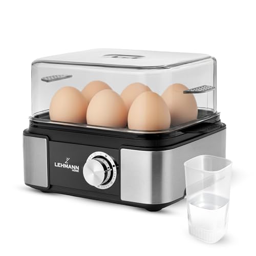 LEHMANN Eierkocher Edelstahl bis zu 6 Eier - Egg Cooker mit...