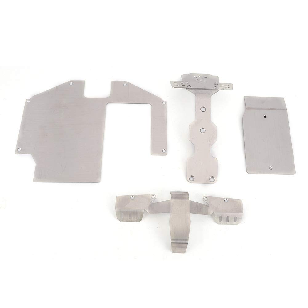 Acouto Stainless Steel Body Armor Front Chassis Rear Set for 1 7 Udr RC Accessories Udr Parts Skid Plate Body for Dhawk Racing Bodies Shell Front Sway Bar Rear