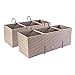 PAFEN 2X Blumenkasten Blumentopf Rattan-Optik mit Halterungen Pflanztopf Balkonkasten Pflanzkästen, Mocca