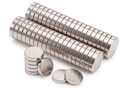 60 Stück Mini Magnete Rund 5x1mm | Stark, Klein, Kleine Neodym Magnets zum Basteln, Magnets | für Whiteboards, Tafeln, Kühlschränke UVM. - Ideal für jeden Haushalt und jedes Büro - Pablika