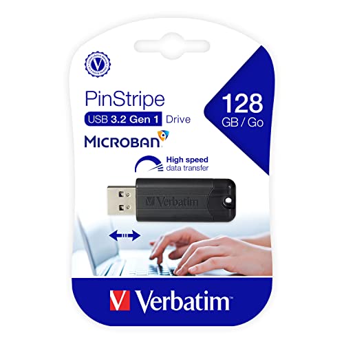 Verbatim 49319 128Gb Pinstripe Usb 3.2 Gen 1 Flash Drive Retractable Thumb Drive thumb #8