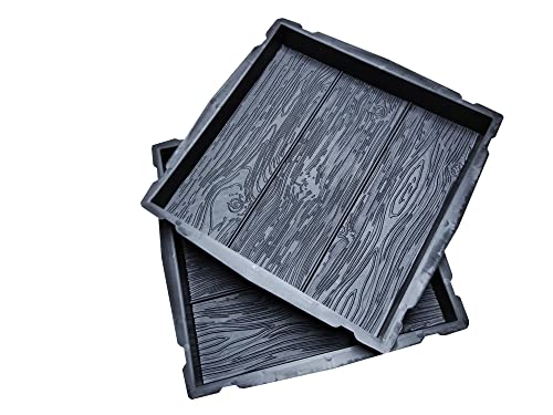 FHONYX 2 Stück Gießform Pflasterform Schablone für Beton 40x40x5cm, Gehwegplatte, Bodenbelag Platten, schalungsformen, Nachahmung Holzmaserung, Gartendekoration, DIY, Gehweg, Pflastersteine, Gießen