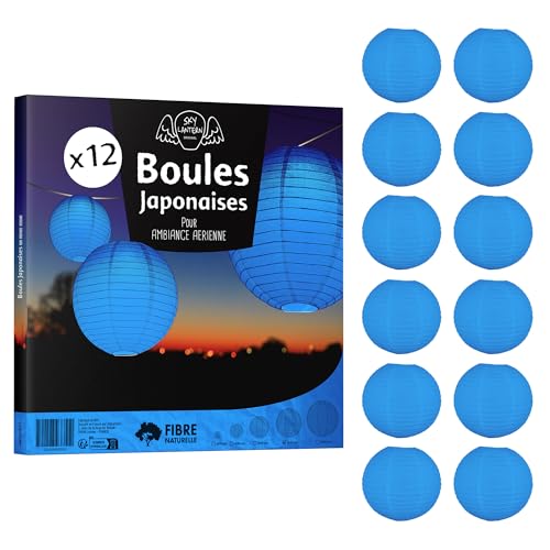 12x Lanterne Papier 40 cm Bleu Roi - Suspension Boule Papier 40 cm (12'') type Lanterne Japonaise pour Decoration Mariage - 12 pièces - Le must de la Gamme de...