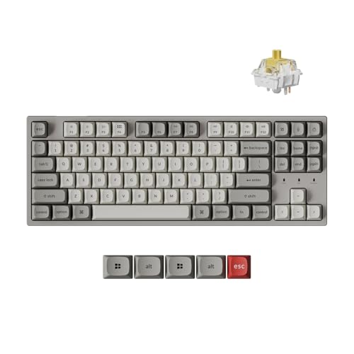 �y�������K�i�zKeychron C1 Pro 8K QMK/VIA �J�X�^���L�����J�j�J���L�[�{�[�h TKL�z�� US���C�A�E�g �v���O���}�u�� PBT�L�[�L���b�v RGB�o�b�N���C�g K Pro �o�i�i�� �Ή� Mac�EWindows�ELinux���p �z