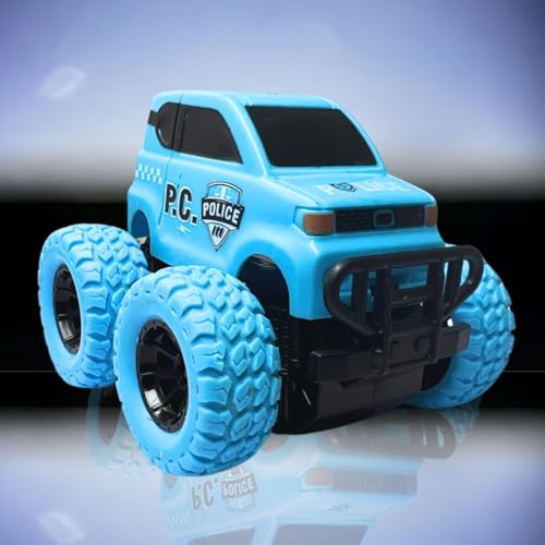 Image of PLUSPOINT Monster Truck Toys - Friction Powered Toy Cars Push and Go Vehicles for Kids Best Christmas Birthday Party Gift for Boys Girls Aged 3 and Above (City 4pc)
