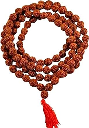Collier Rudraksha Mala 7 mm : perles divines dorées, un cadeau spirituel unique