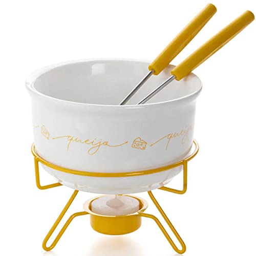 Conjunto Para Fondue de Queijo em Porcelana 5 Peças Forma