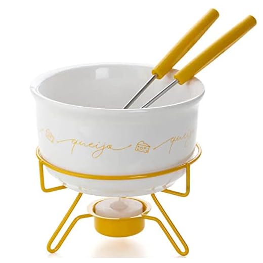 Conjunto Para Fondue de Queijo em Porcelana 5 Peças Forma