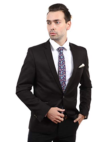 Image of JESLANG Men's Cotton Printed Floral Tie 2.56 inch Skinny Narrow Necktie Various Designs