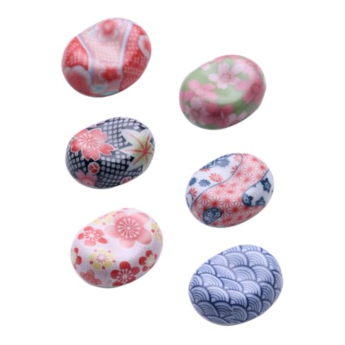 TOPPERFUN 6 Pezzi Porta Bacchette in Ceramica Stile Giapponese Poggia Bacchette Decorativi per Tavola Resistenti Lavastoviglie e Disinfettabili per Cucina e Ristorante